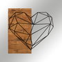 Wallity Heart Escultura de Pared Negro y Nogal